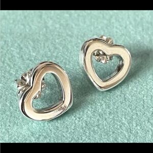 Tiffany & Co. Heart Link Stud Earrings  Sterling Silver 925